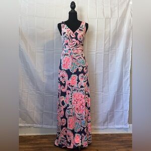 Lily Pulitzer Floral Maxi Dress - Pink and Blue